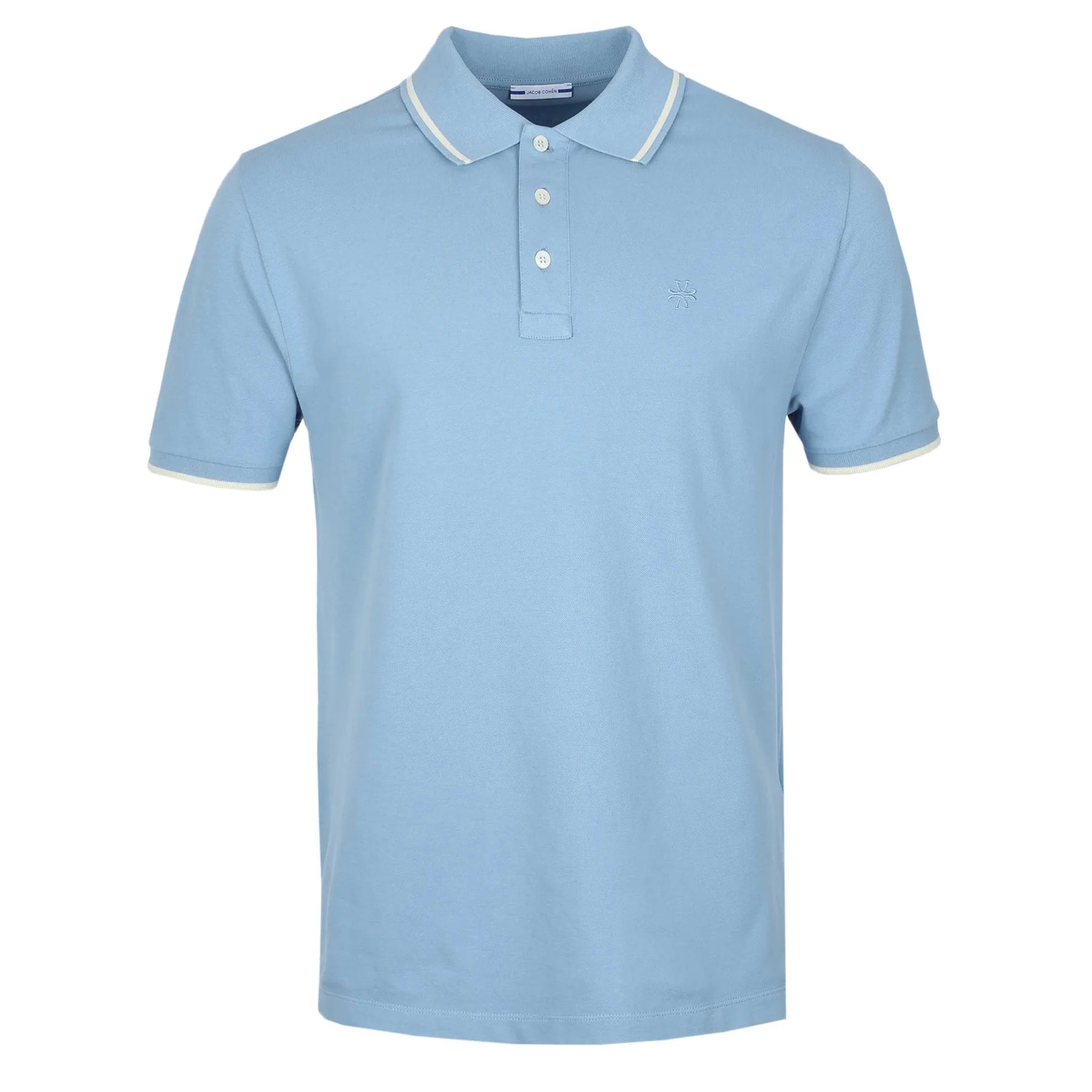 Jacob Cohen Striped Border Polo - Sky Blue